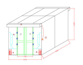 kopen Automatische schuifdeuren RVS lucht douche voor goederen met breedte 635 mm kast online manufacture